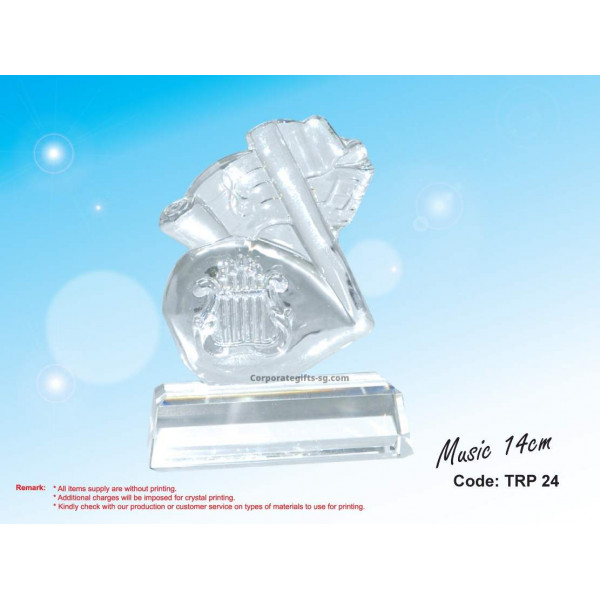 TRP 24 Music 14cm Crystal Trophy